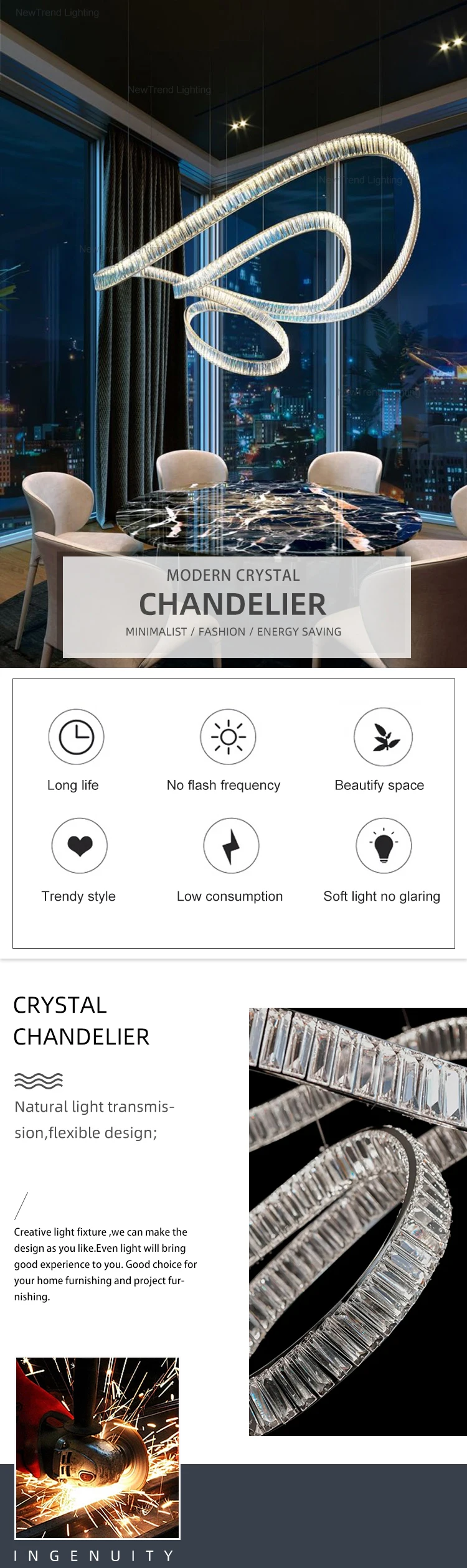 cpl 114 luxury style residential decoration hotel lobby villa modern crystal chandelier lamp -0