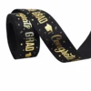 Texto de Graduación Negro y Dorado - 2.5cm * 10 Yardas