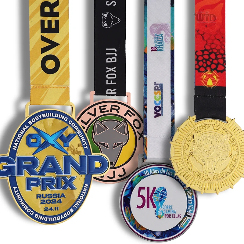 Medalha Personalizada de Desafio de Aventura de Maratona com Design Único Medalhas de Metal Coloridas Personalizadas com Técnica de Sublimação