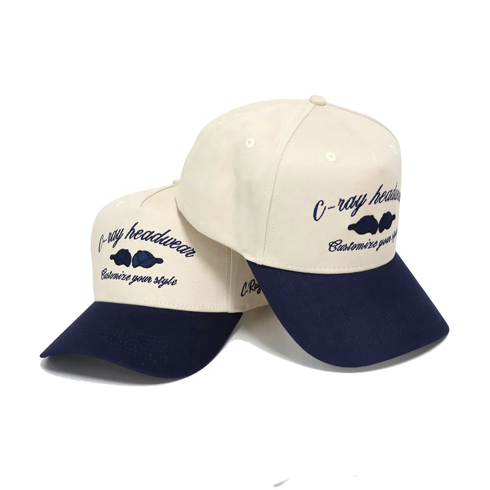 High Quality Two-tone Small MOQ Wholesale Embroidered Cap Custom Brand logo Latest Style Baseball Cap Manufacturer Hat
