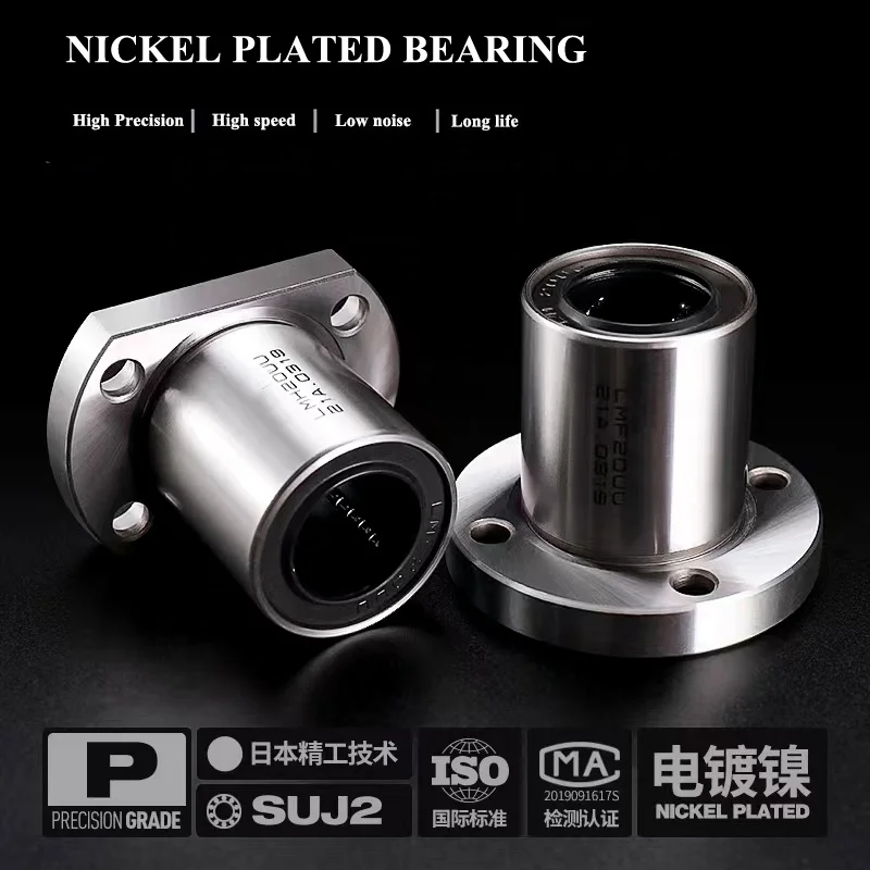 Smooth CNC LMK16UU Square Flange Linear Ball Bearing LMK16 UU LMK 16 UU LMK16AUU Bearing LMK16UU