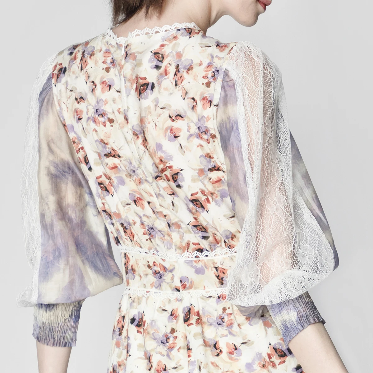 LADIES CASUAL PRINTED LACE TAPING LONG SLEEVE JUMPSUIT (21039)