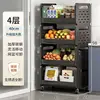 40 cm wide - black four-tier shelves