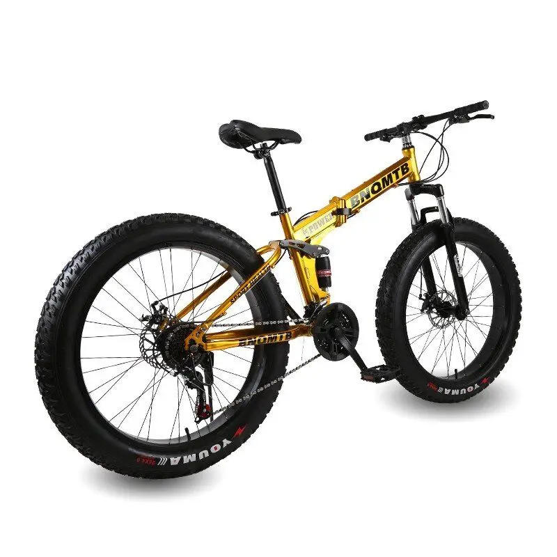 Macce Factory Price Full Suspension Disc Brake Bicycle Adults Bicicleta  Sepeda Gunung Fat Tyre Wide Snow Folding Mountain Bike