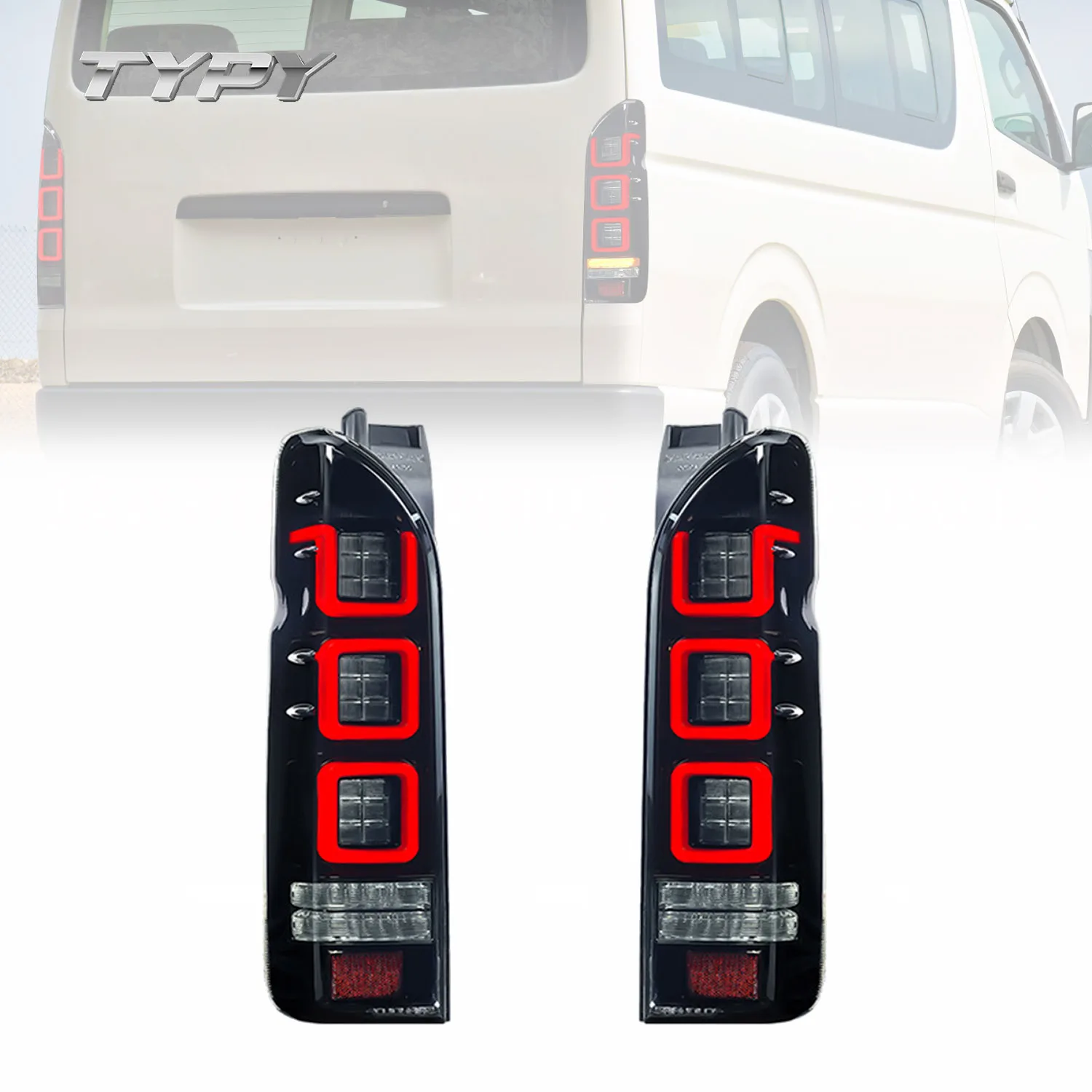 thumbnail image 2 of LH + RH Tail Lights For Toyota Hiace LH103 RZH103 RZH113 RZH125 1989-2005 - Aftermarket Replacement FYE538243 2 of 5