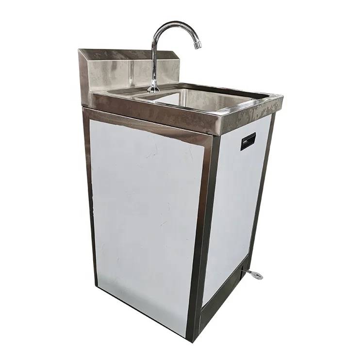 Foot Operated Hand Wash Sink Customized Portable Stainless Steel Lab Sink for Hospital Use Mini SS Outdoor Sink
