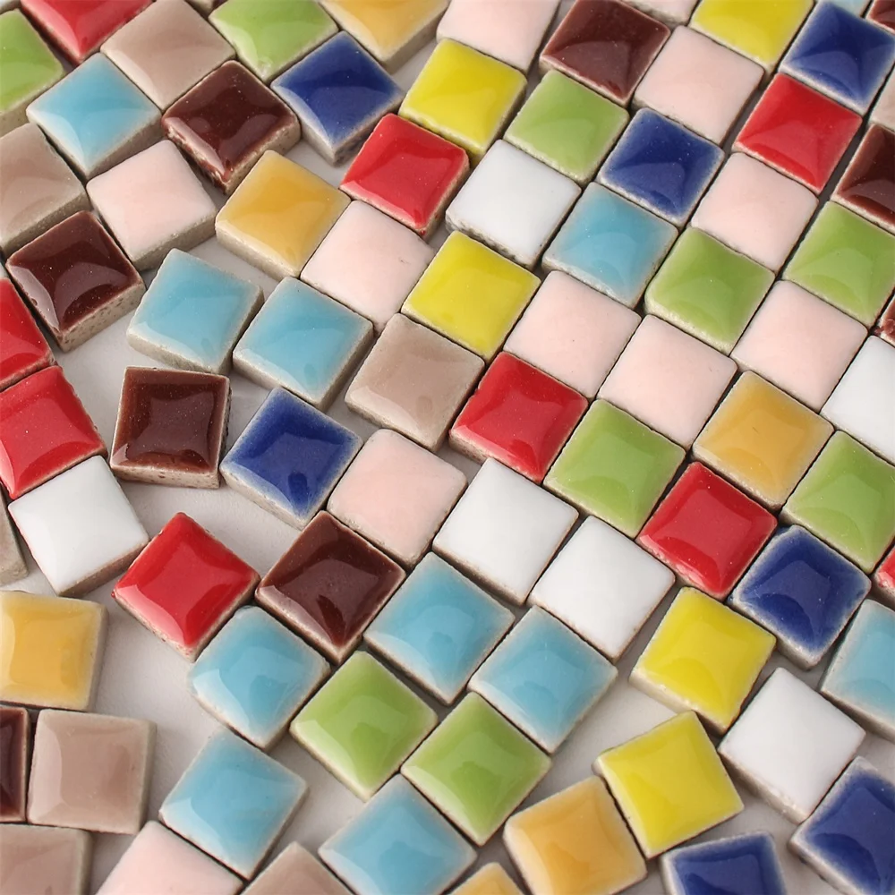 China Cheap Price Micro square Glazed Loose Colorful Ceramic Diy Craft Art Mosaic Tiles