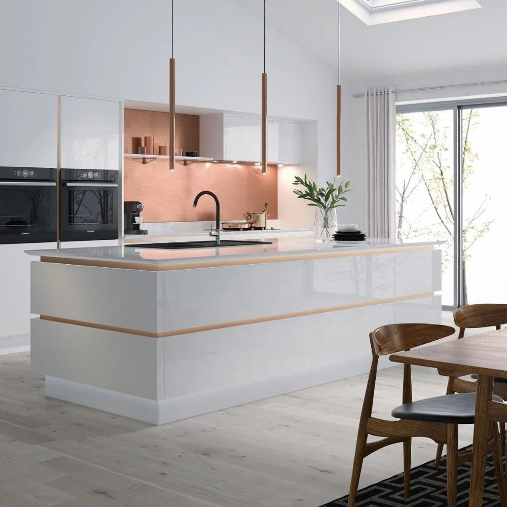 Vermonhouzz Modern Kitchen Cabinets with Island Shaker Door