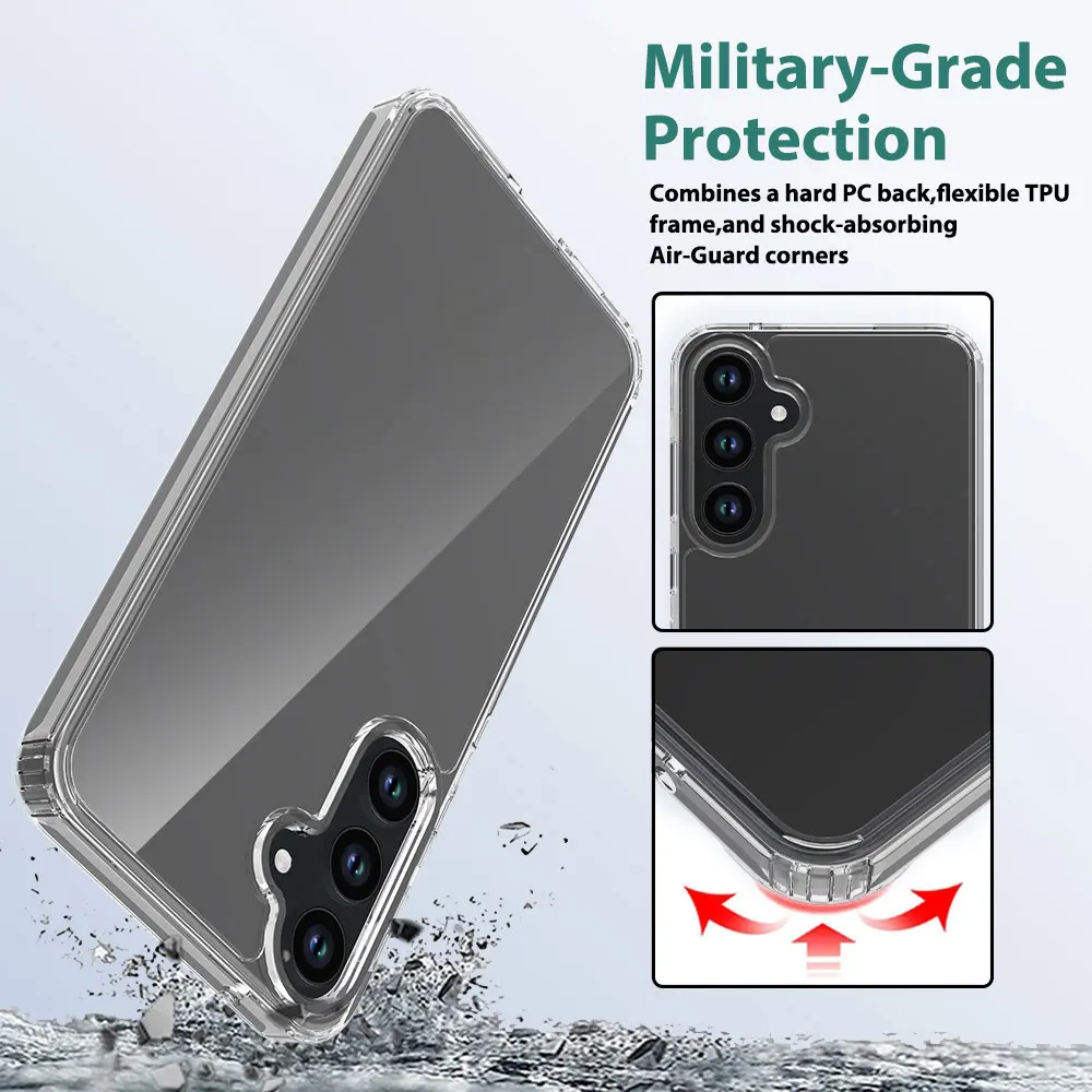 2 In 1 Phone Case For Samsung Galaxy A55 5G Transparent Anti Drop Clear Proof Cases Luxury Design Scratch Tpu Pc manufacture