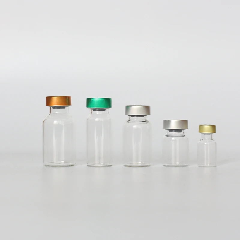 Freeze-Dried Powder 3ML 5ML 10ML 15ML Empty Packaging Clear Glass Ampoule Bottles Serum Vials with Dispenser tip Caps