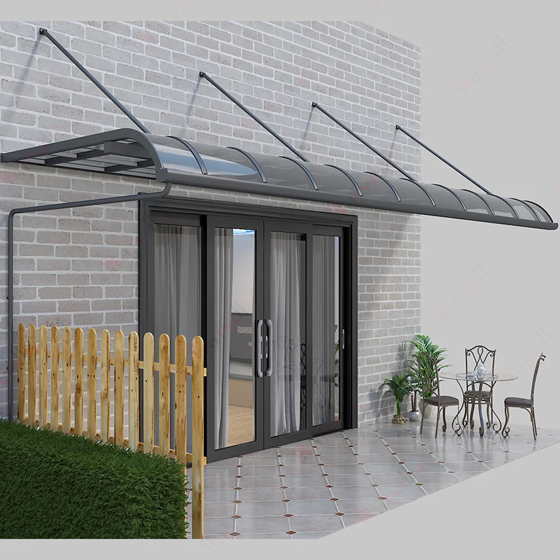Modern Single Slope Polycarbonate Roofing Awning Canopy Aluminum Frame Car Parking Garage for Car Parking Shed