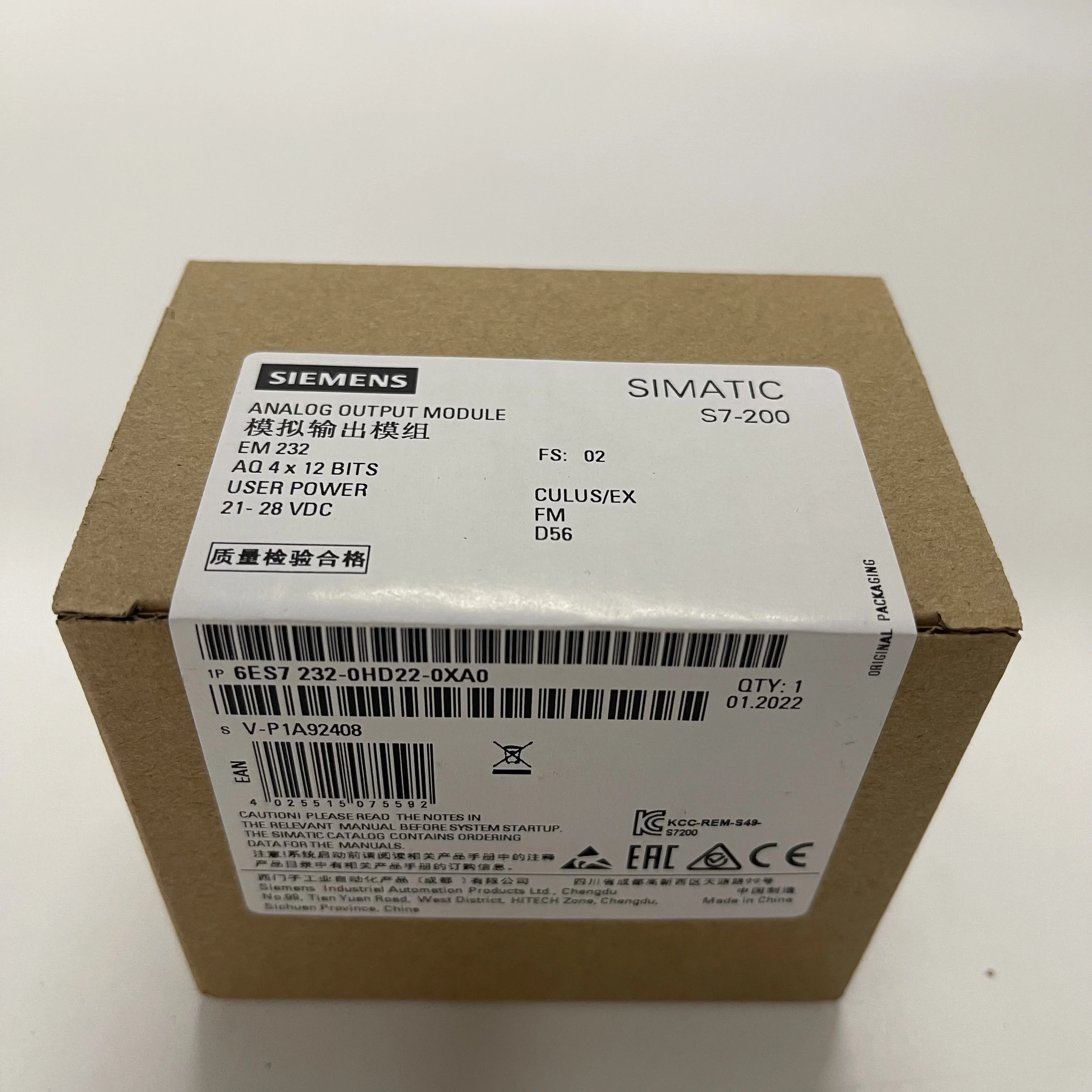 Siemens PLC Analog Output Module 6ES7232-0HD22-0XA0 Siemens PLC Analog Output Module 6ES7232-0HD22-0XA0