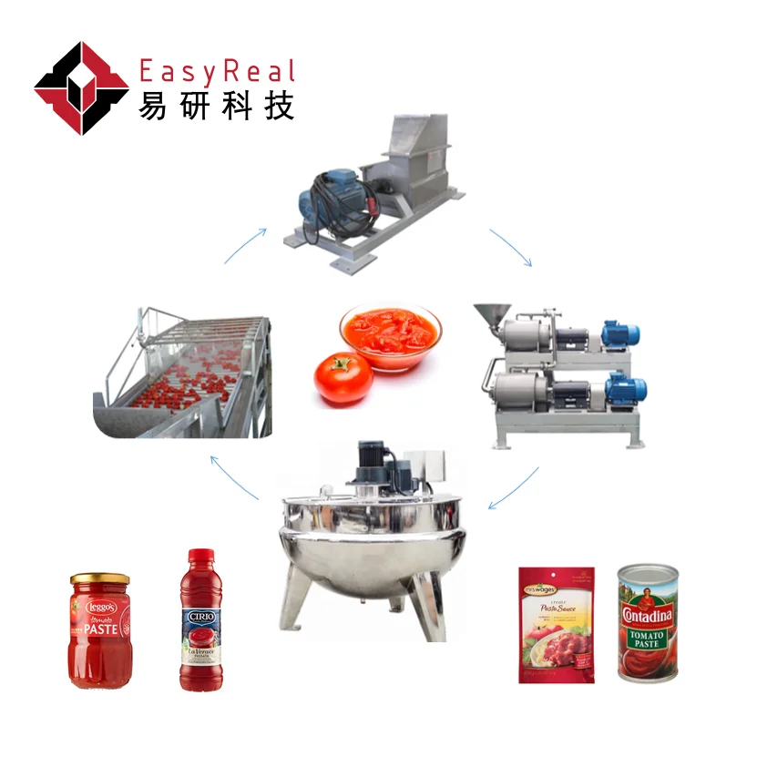 Small Scale Tomato Processing Machine Tomato Pulp Puree Sauce Making Production Line Ketchup Plant