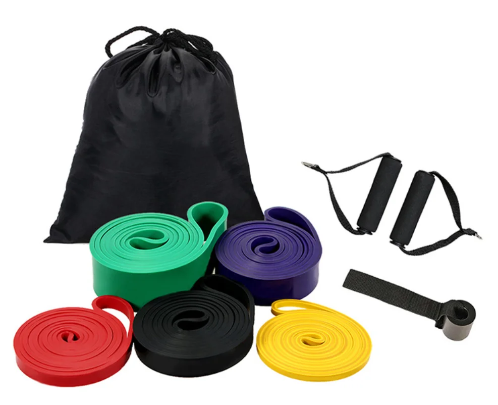 Latex best selling pull up resistance band set 4 resistance loop bands with carry bag