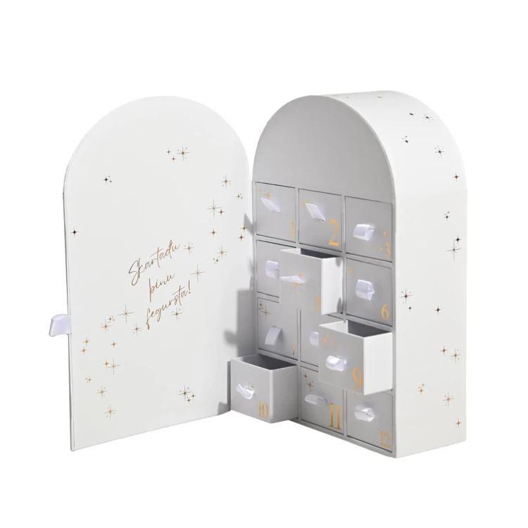 Reusable Handmade Jewelry Packing Box 24 Days Luxury Christmas Advent Calendar Box for Necklace Ring