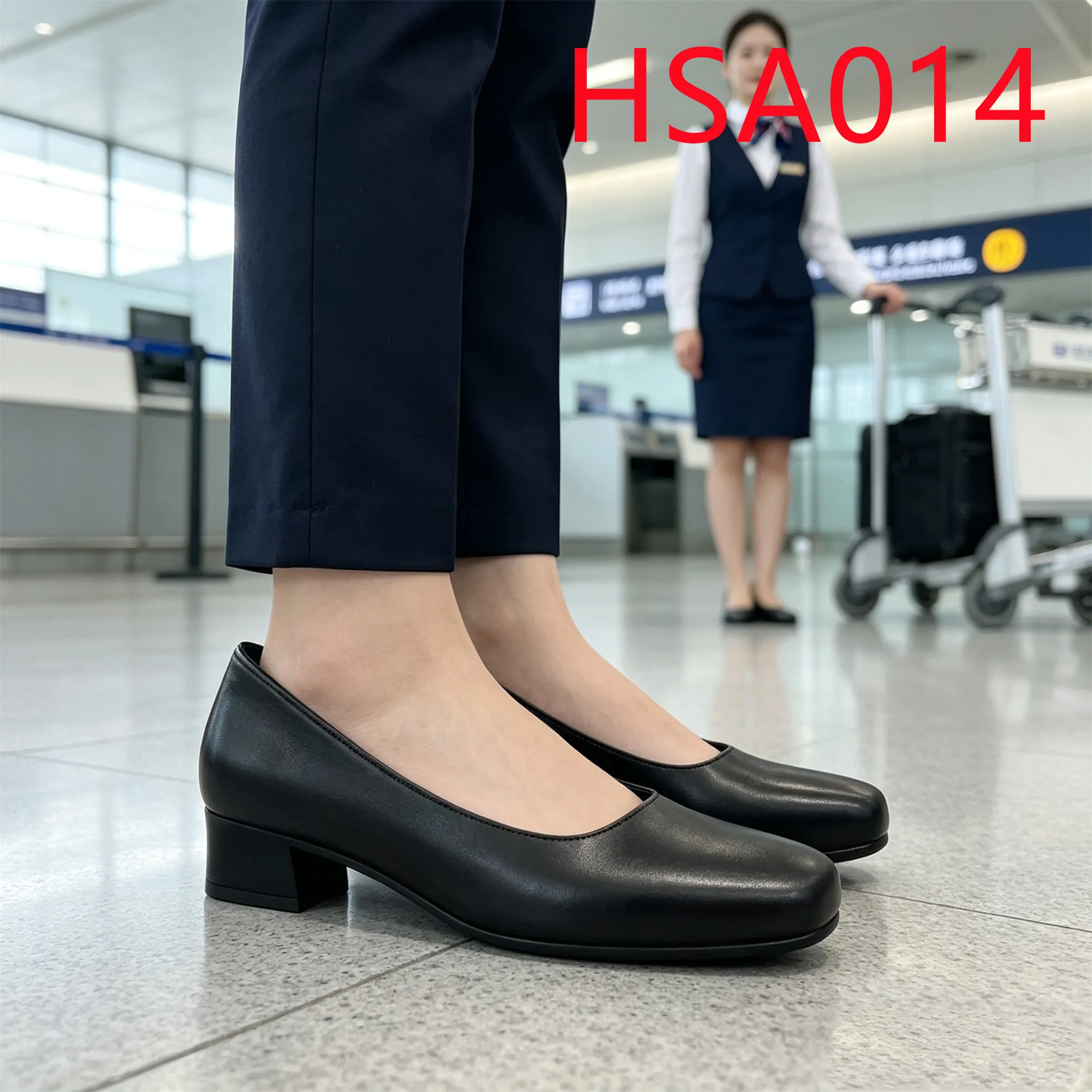 HY,Malaysia Air Staff square Toe Style Easy Wear Women Office Shoes Everyday Use Shallow Vamp Anti-odor Female Dress ShoesHSA014