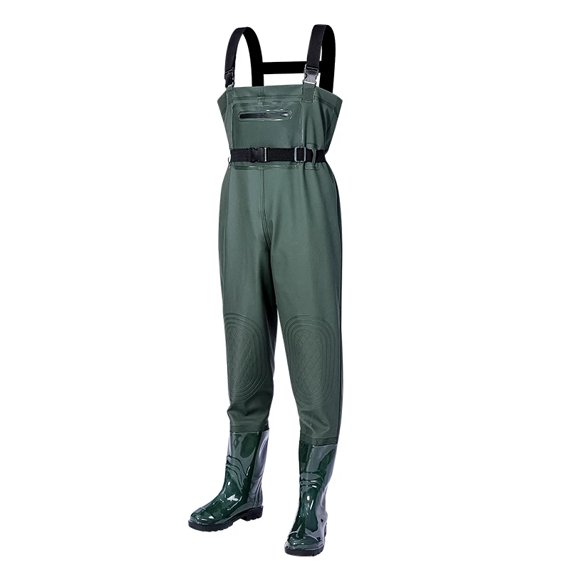 Chest Wader Fishing Suit Pants  Waterproof Wear Resistant Boots PVC Polyester Knitted Fabric Breathable