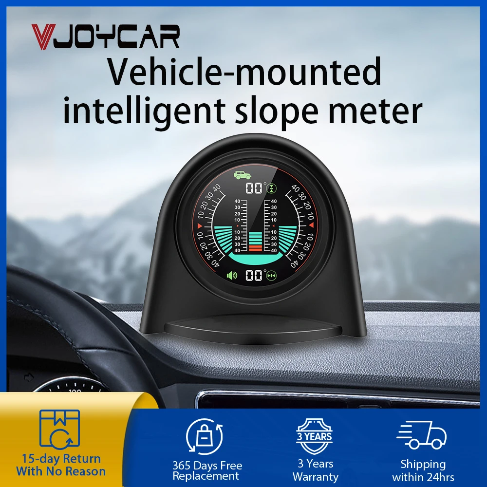 Vjoycar Off Road 4x4 Vehicle Car Gauge Slope Inclinometer Meter Angle Finder Digital Alarm Hud for Universal Cars