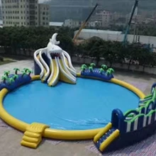 water slide pool large inflatable water park for kids and adults inflatable land water park