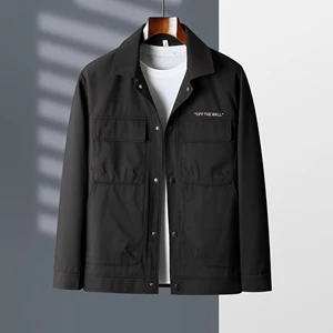 High Quality Double Breasted Crocheted Motorcycle Work Jacket Plus Size Men's Spring Eco-Friendly for Overweight Men