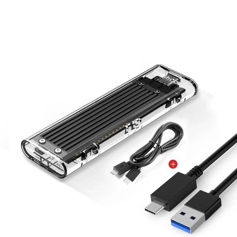 Transparent TYPE-C to M.2 NVMe SSD enclosure USB3.1 to M.2 PCIe hard case