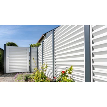 Hot-selling Power Coated Decorative Garden Privacy Horizontal Aluminum Slatted Fence