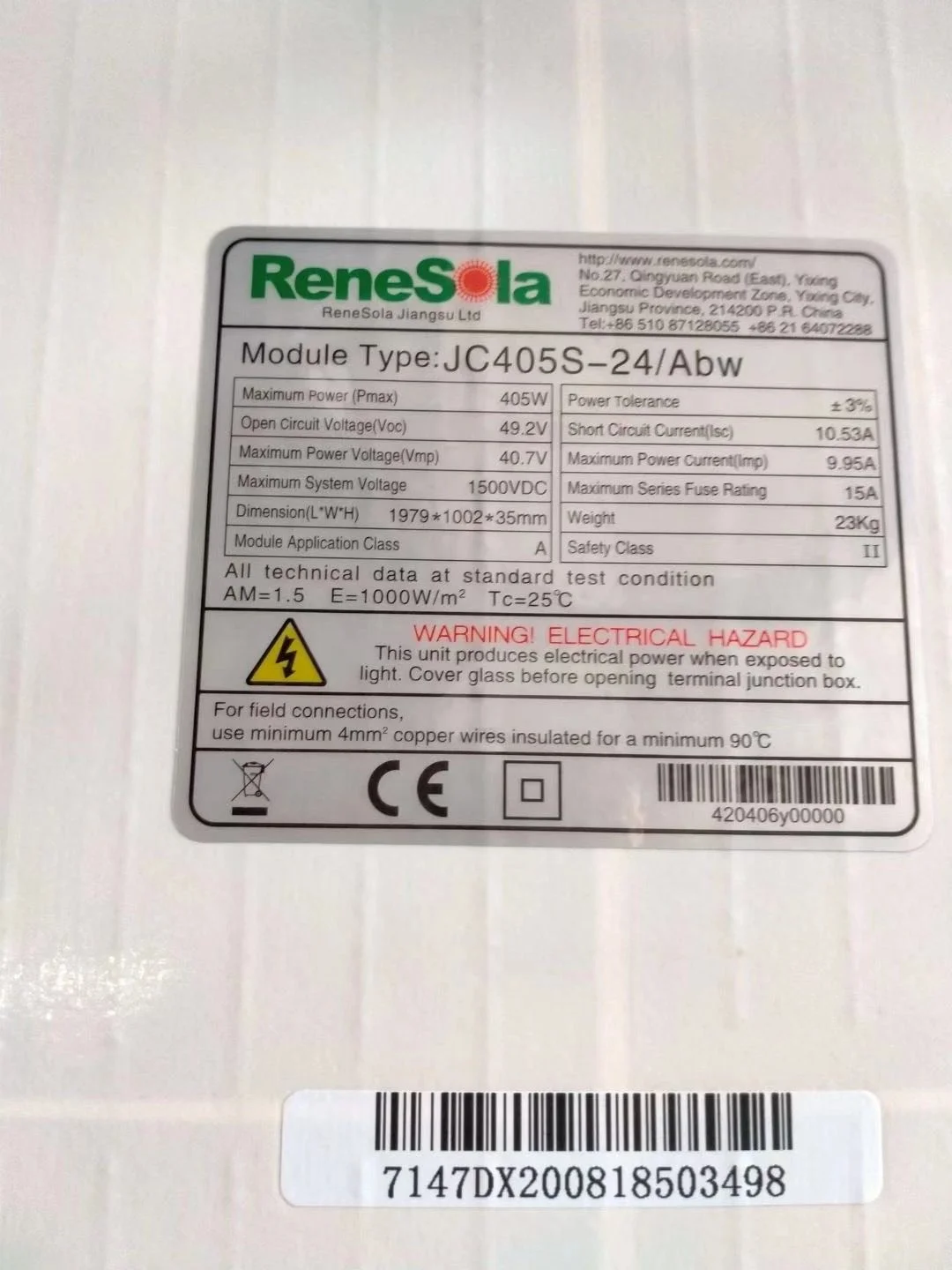 Renesola 144cells 440w 445w 450w Mono Solar Panel Half-Cells Monocrystalline Solar Panel with Wholesale Price
