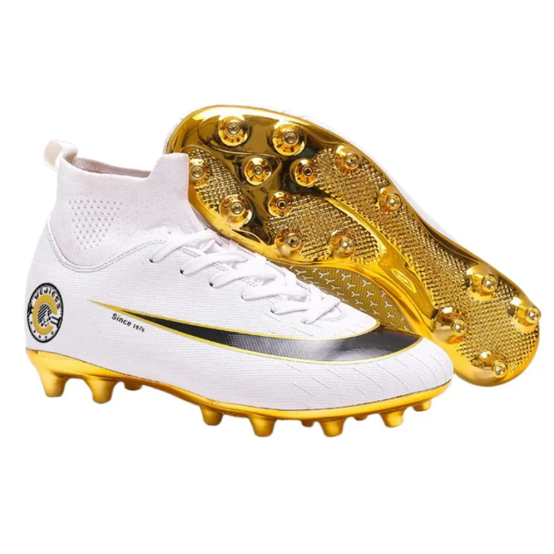white and gold football cleats