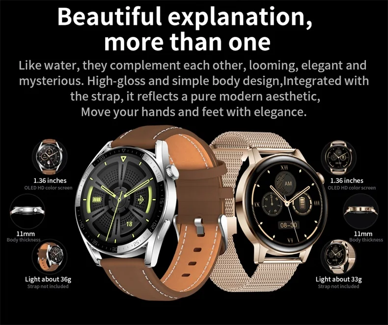 1.36 Inch IPS 390*390 Round Smart Watch for Men IP67 Waterproof BT Call Fitness Tracker 8762DT Dafit App AK03 Pro Smart Watch (4).jpg