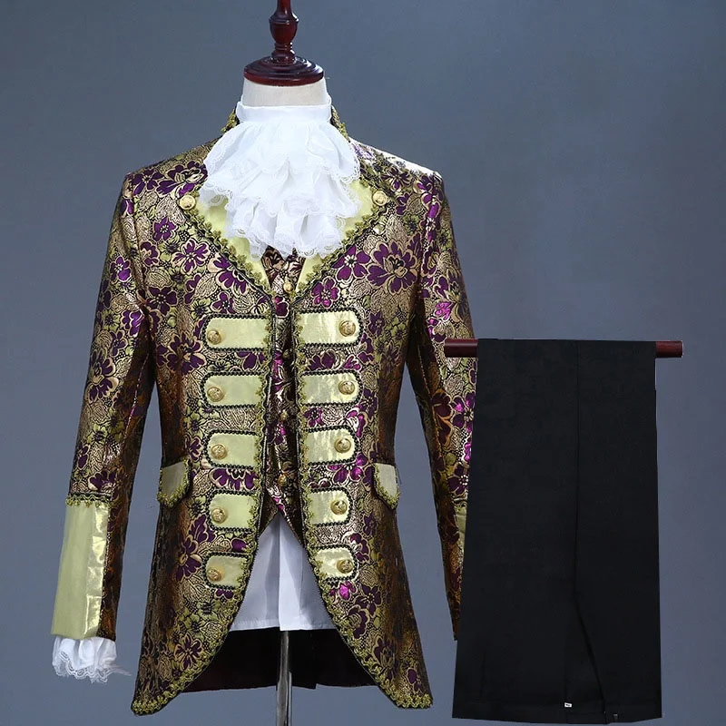 Deluxe Victorian King Prince Costume for Men - Coat, Vest, Pants