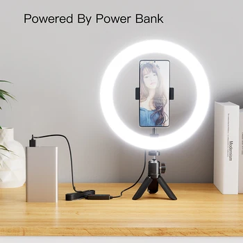 10" LED Selfie Ring Light with Phone Holder, 360° Rotatable, Adjustable 30006000K Color Temperature, USB Powered Fill Light detail image