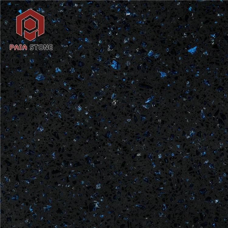 product starlight sparkle dark black quartz tile countertop-2