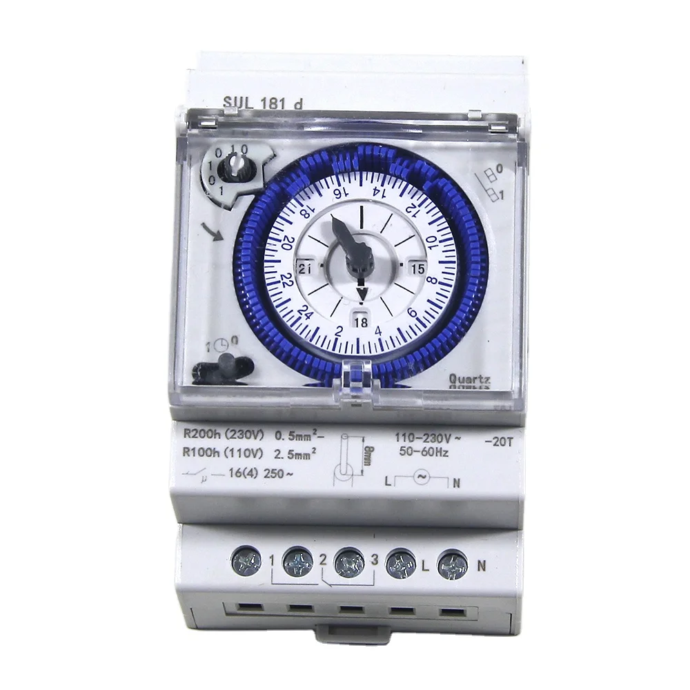 Low Price SUL181d 24 Hours Mechanical Timer Quartz-controlled Stepper Motor Ac230v 16(4)a Time Switch Relay