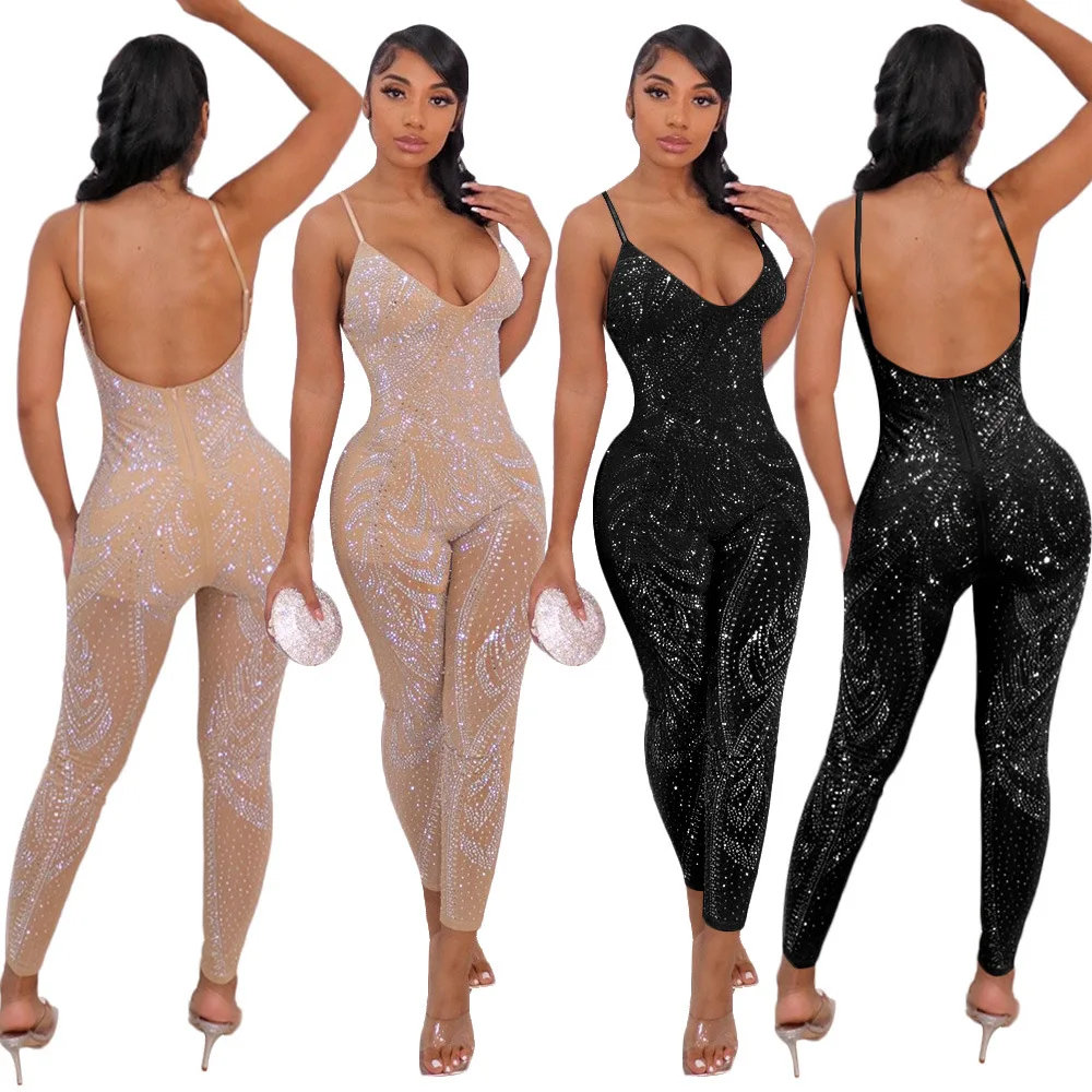 sexy rhinestone jumpsuit