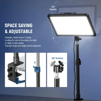 NEEWER 15.5" Key Streaming Light LED Studio Video Light Kit Led Panel Light with C-Clamp Stand for Gaming Video Recording product image