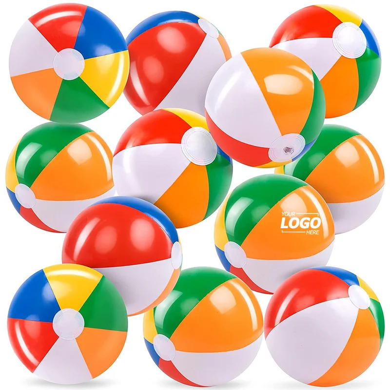 Rainbow Beach Balls, Inflatable Swimming Pool Toys for Summer Water Games & Kids Birthday Party Supplies 1