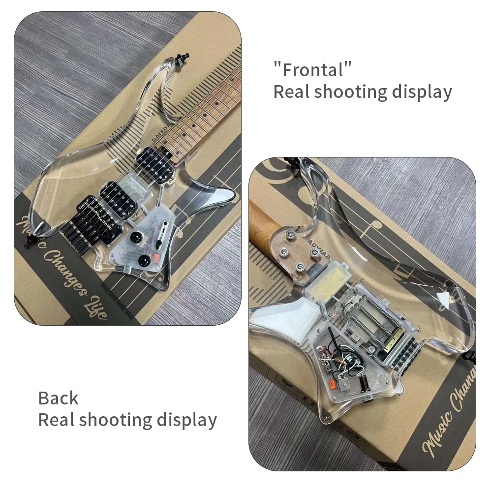 OEM Wholesale Transparent Crystal Dual-Shift Electric Guitar | 39