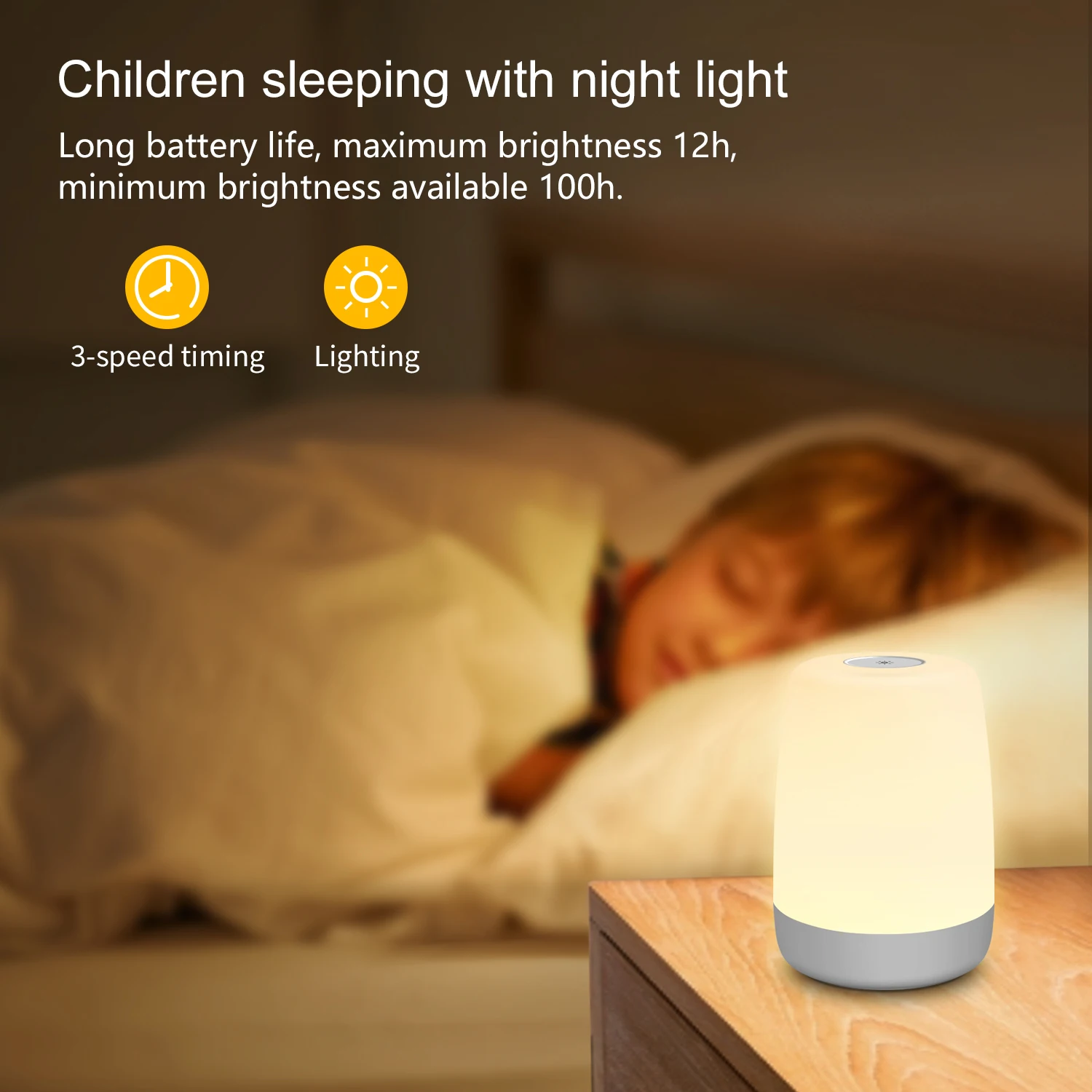 Versatile Rgb Touch Lamp 3 Brightness Night Light For Nighttime