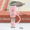 Taza pequeña rosa claro de 8mm - Bolsa con pajita - Pajita transparente