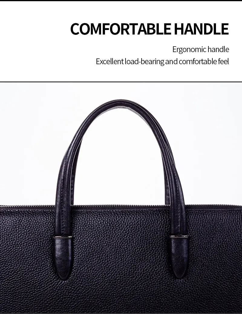 Fingerprint Lock Lawyer Anti Theft Briefcase Laptop Business Bag Cow