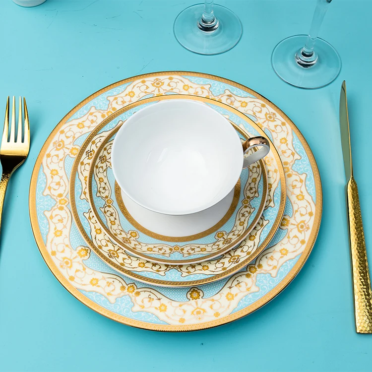 Vajilla nórdica de porcelana de diseño de mármol, juegos de platos