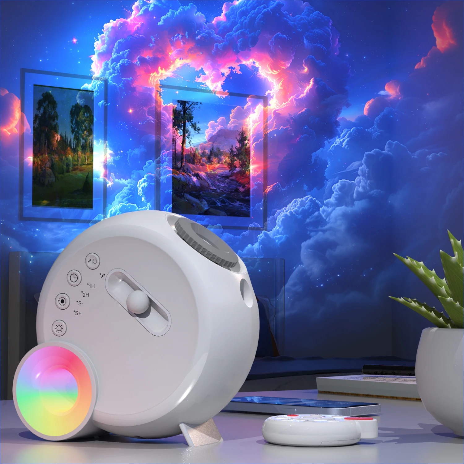 2025 Newest 13-in-1 Bluetooth Speaker Planetarium Meteor Star Projector LED Sky Projector Night Light White Noise Bedroom