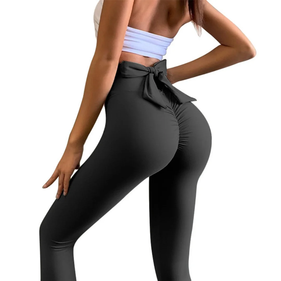 High Waist Solid Tummy Control Women Yoga Pants Lightweight Breathable Spandex/Nylon Fabric Fitness Daily Bottoms