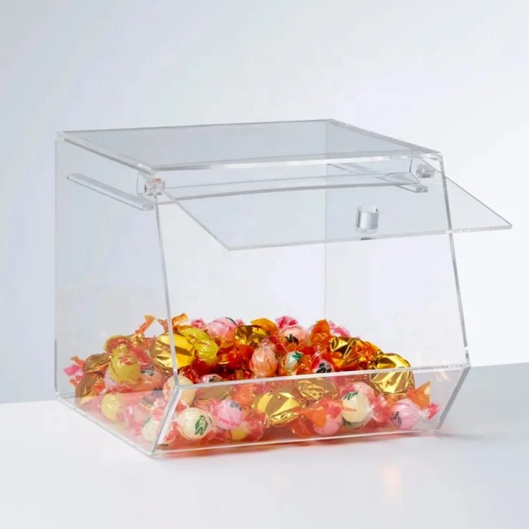 Transparent Stackable Acrylic Candy Box Acrylic Candy Display Sweets Case with a Sliding Lid
