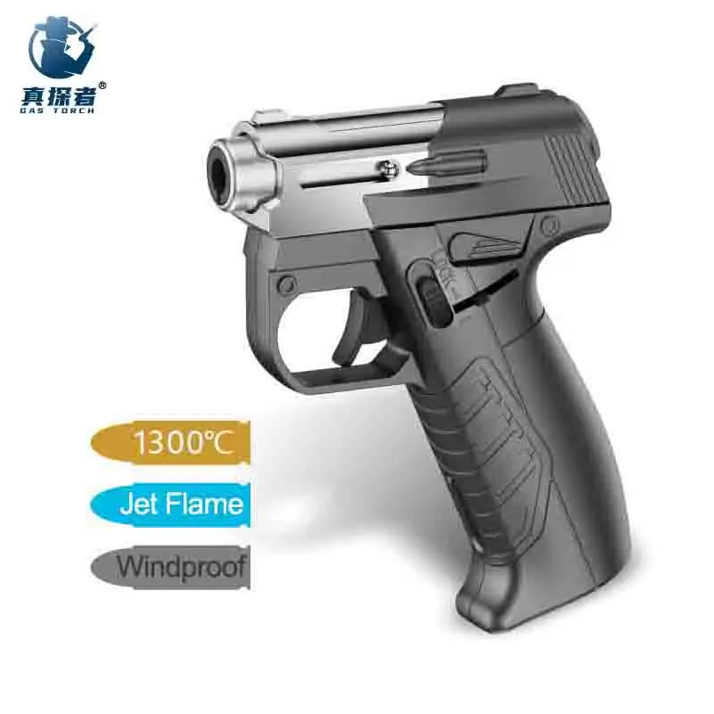 gun cigarette lighter gas Type Split Type Creative Butane Lighter Can Hold 8 Regular Cigarettes Personalized Box Lighters style refillable fluid lighter with ejection mechanism File:Vintage "Derringer Gun" Table Gas