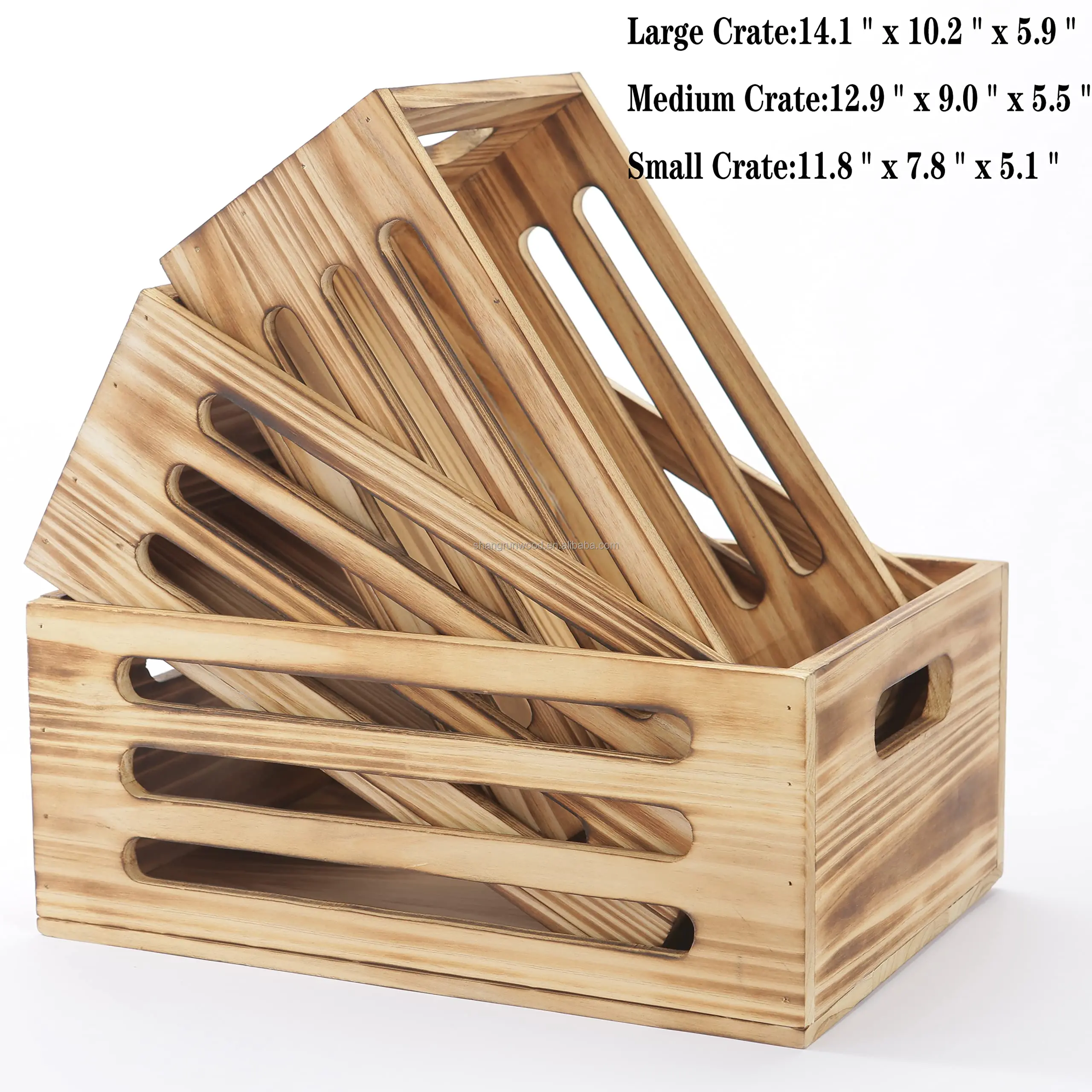 Vintage Wooden Crate Large Box For Home Or Office Storage Organization