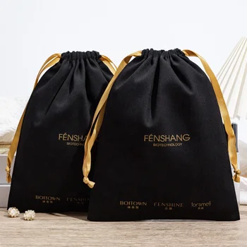 Customized Luxury Recyclable Cotton Muslin Drawstring Bag Big Twill Cotton Sack for Dust Travel Storage Use with Perfume