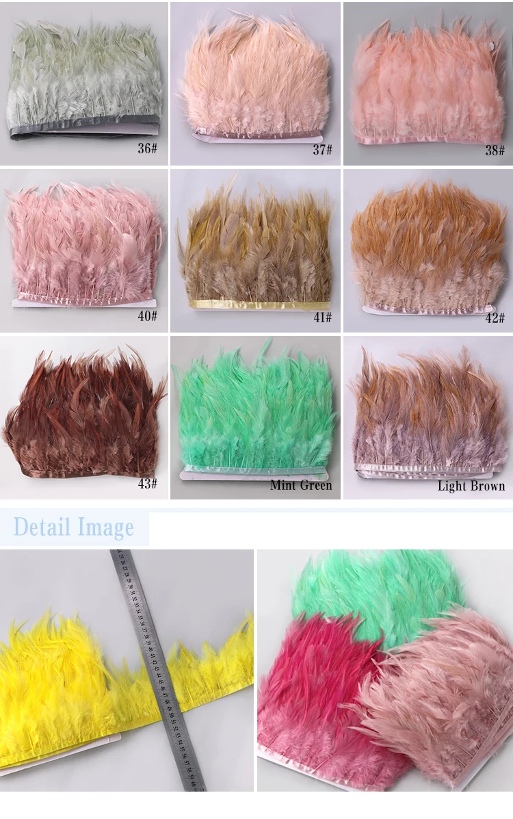 46 Inch(1015 Cm)multicolor Dyed Chicken Pure Color Feathers Trims