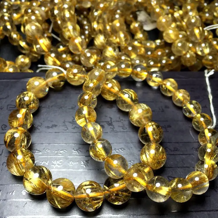 Yellow hair crystal bracelet C128 - Golden Hair Crystal – Tiara.com.sg main image 4