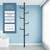 bold 32 diameter-frosted black single rod-6 clothes hook